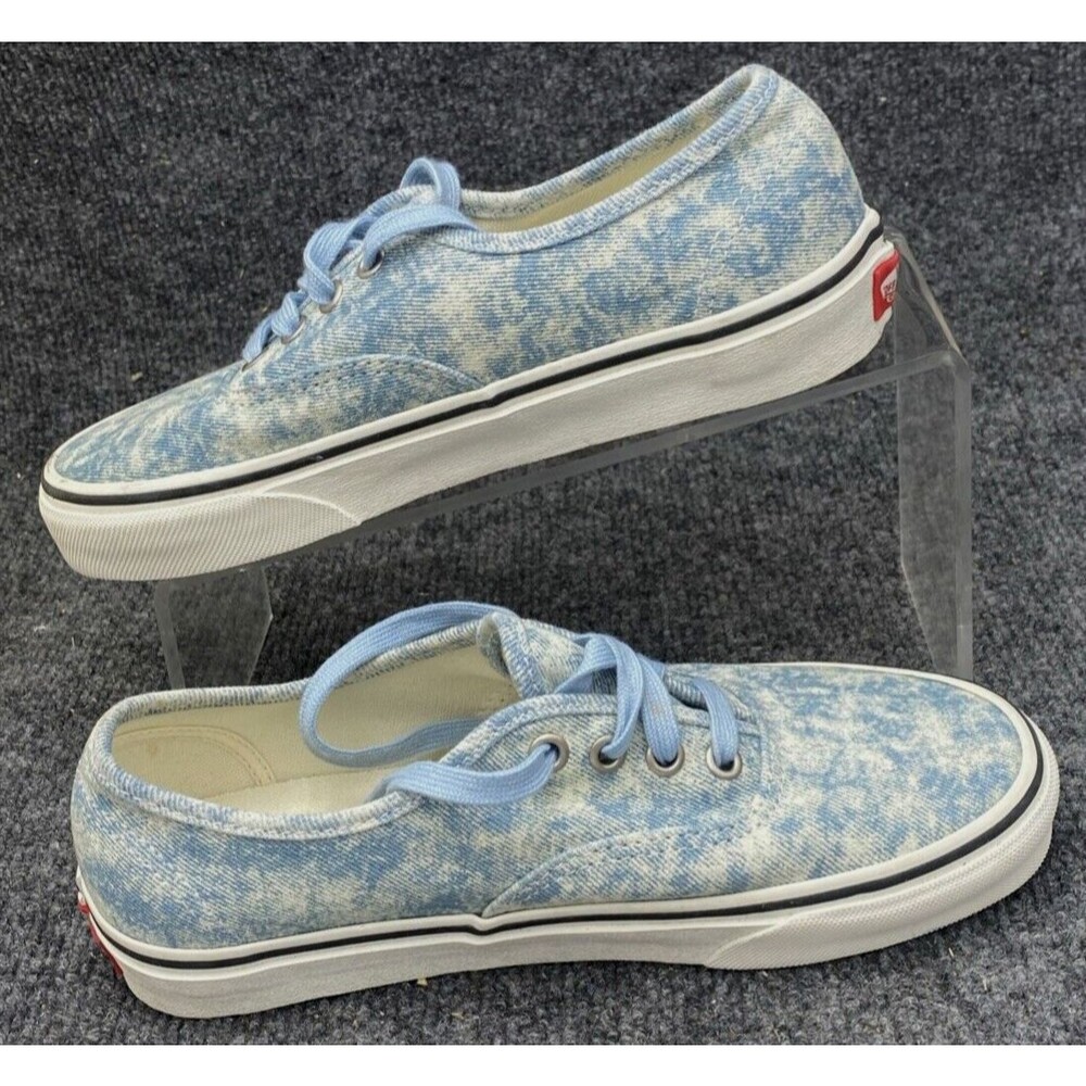 Vans Authentic Acid Wash Denim Sneakers Womens 7 Mens 5.5 Blue Skate Shoes